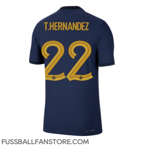 Frankreich Theo Hernandez #22 Replik Heimtrikot WM 2022 Kurzarm